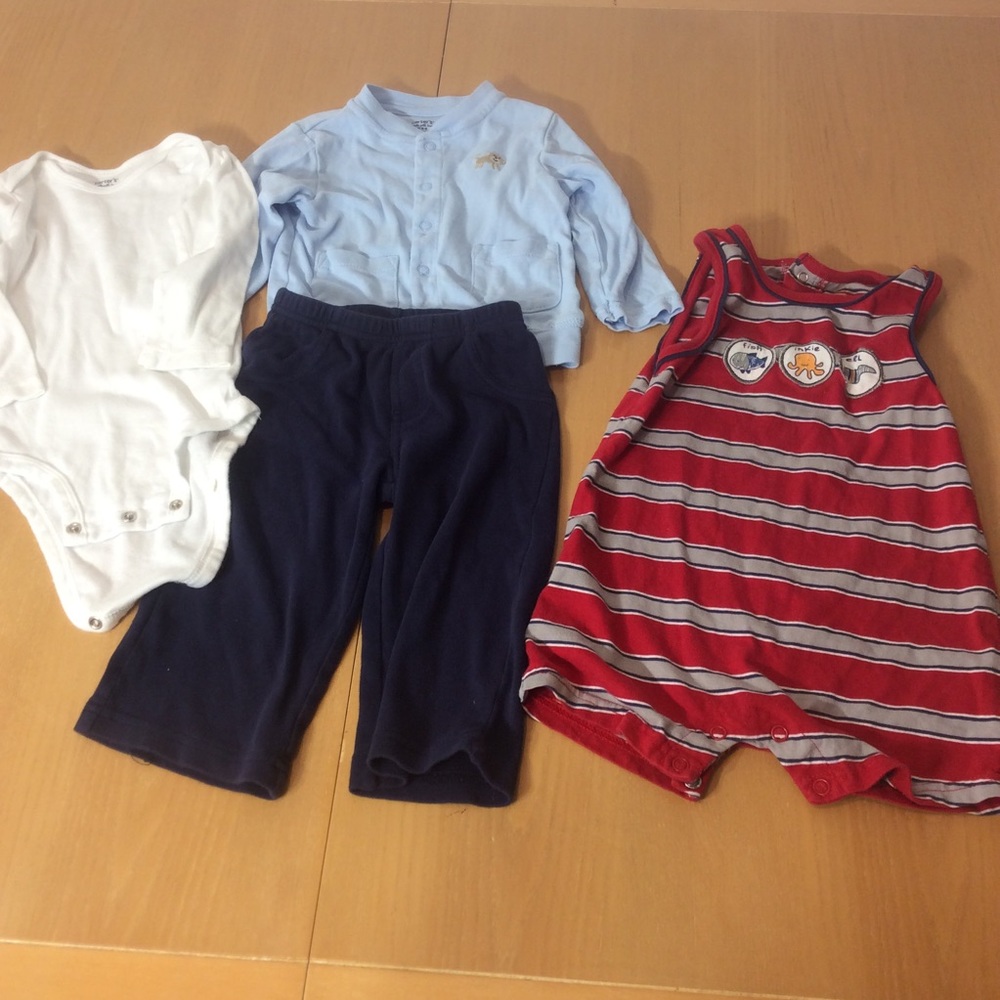 Carters boys cotton assorted pants and onesies pieces